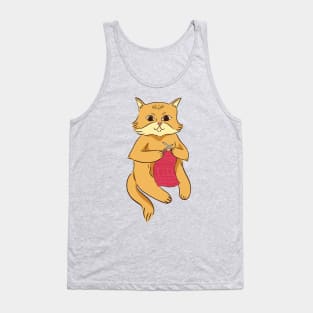 Knitting cat Tank Top